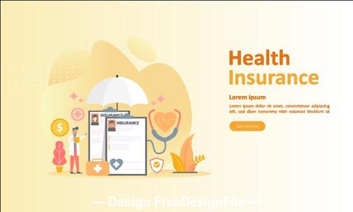 Health insurance cartoon illustration vector