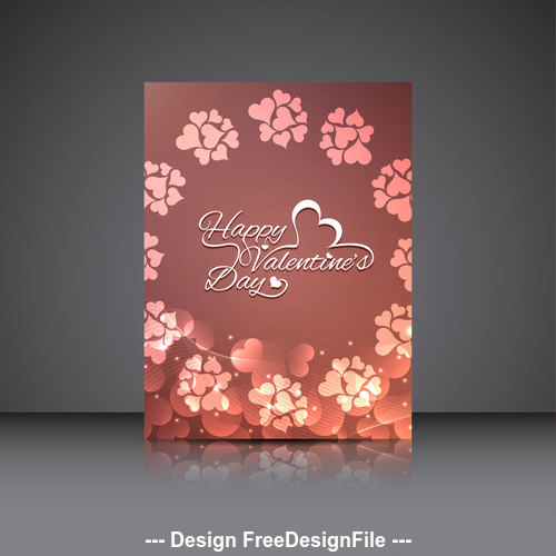 Heart shaped petal booklet cover vector