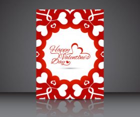 Heart shaped silhouette booklet cover vector