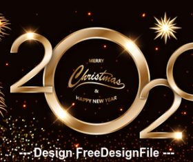 Holly decoration 2020 greeting card background vector