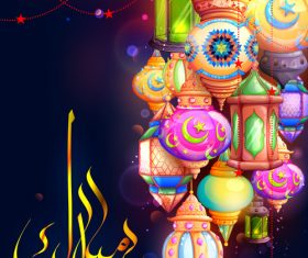 Illustration greeting in Arabic vector
