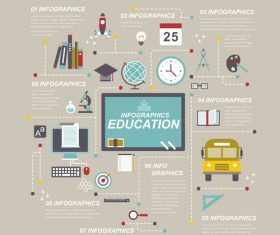 Infographic elements education Illustratio vector