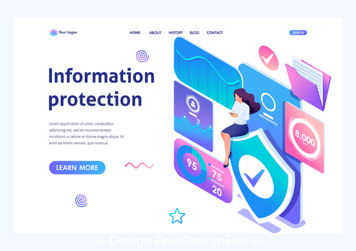 Information protection concept illustration vector