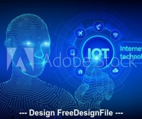 Internet of things technology concept on virtual screen vector
