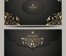 Invitation black and gold envelope vector