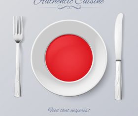 Japan authentic cuisine and flag circ icon vector