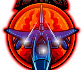Jet fighter mascot esport logo vector