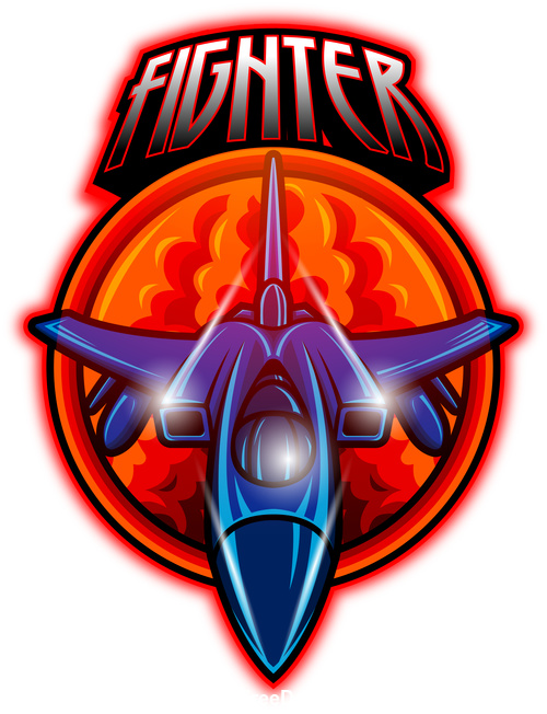 Jet fighter mascot esport logo vector