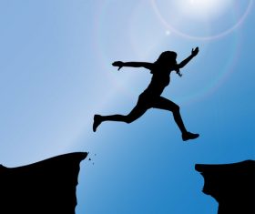 Jumping silhouette vector