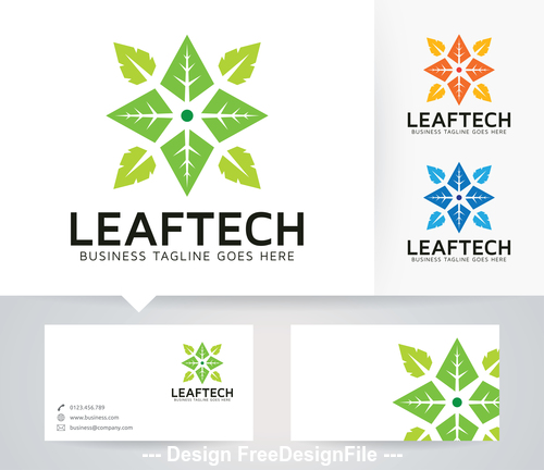Leaf technology logo vector
