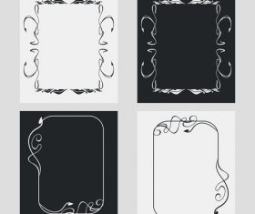 Line black and white frame vector