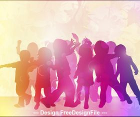 Little kid silhouette vector