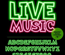 Live music color alphabet vector