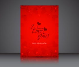 Love expression heart shaped brochure cover vector