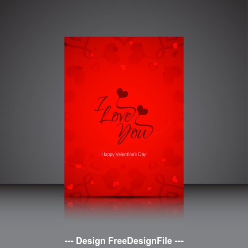 Love expression heart shaped brochure cover vector