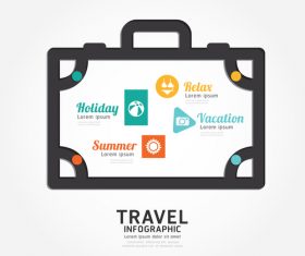 Luggage line infograp vector