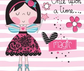 Magic girl cartoon vector