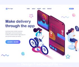 Make delivery through the app concept illustration vector