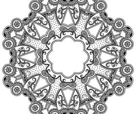 Mandala black silhouette vector