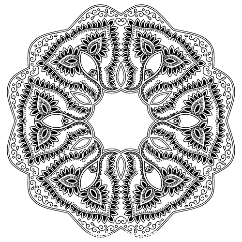 Mandala geometric vanilla flower vector