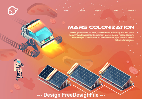 Mars colonization concept illustration vector