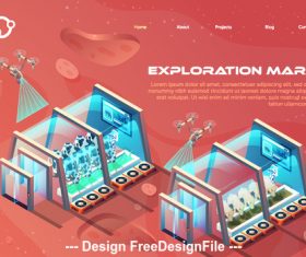 Mars farming concept illustration vector