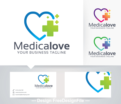 Medical love logo vector