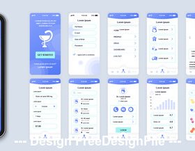 Medical mobile app Ui Kit Screen vector