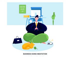 Meditation cartoon illustration vector