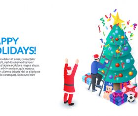 Merry Christmas 3D concept illustration vector