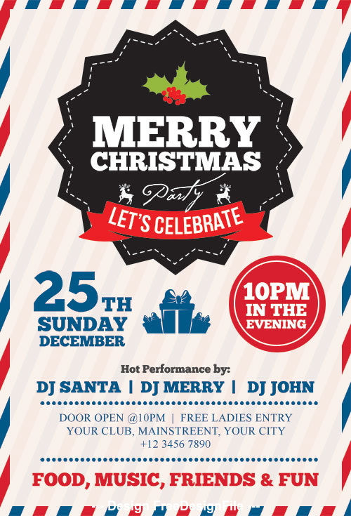 Merry Christmas Party PSD Flyer Template