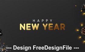 Merry christmas and golden ball gift decoration banner vector