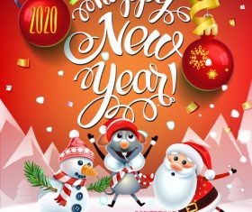 Merry christmas cartoon greeting card vector