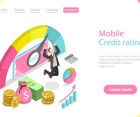Mobile credit rating concept illustration vector