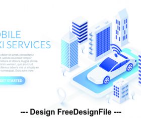 Mobile taxi services concept illustration vector