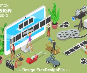 Movie production concept illustration vector