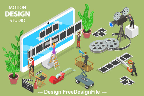 Movie production concept illustration vector