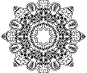 Mysterious pattern mandala flower tattoo vector
