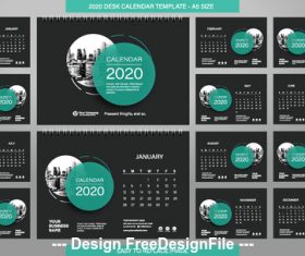 New year desk calendar template vector