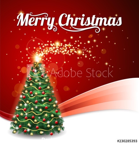 New years christmas tree background vector
