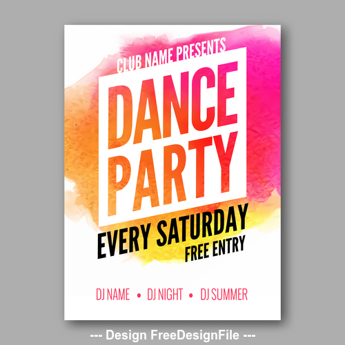 Night dance party poster vector