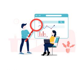Observing data trend illustration vector