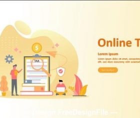 Online tax cartoon illustration vector