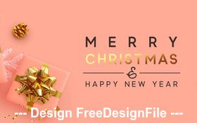 Orange background merry christmas banner vector