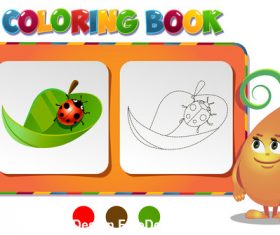 Paint the ladybird coloring book vector
