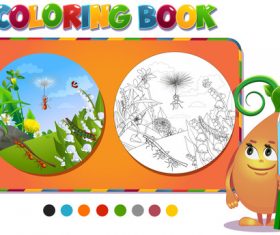 Painting ant coloring book vector
