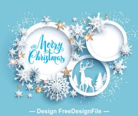 Paper cut christmas vector