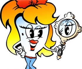 Paper girl cartoon vector