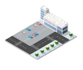 Parking lot cartoon vector