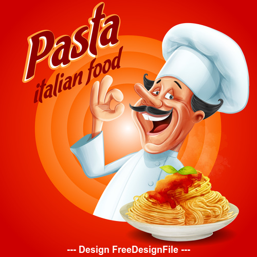 Pasta italian food flyer vector free download